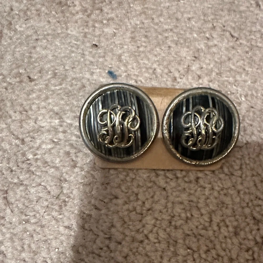 Elegant Silver Monogram Earrings